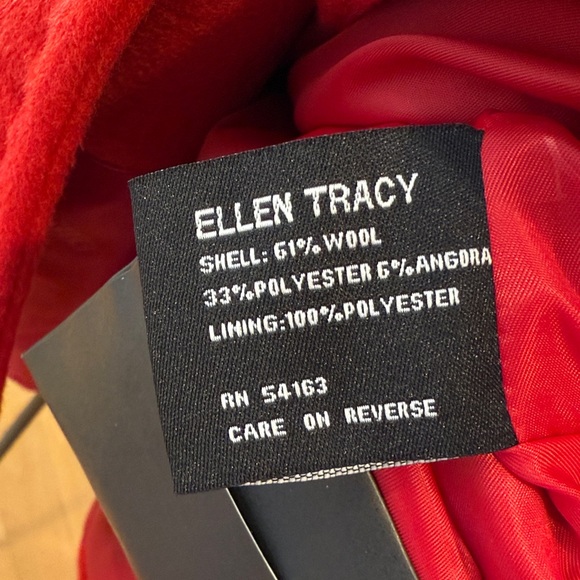 Ellen Tracy Vibrant Red Pea Coat - Picture 7 of 7